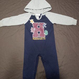 Harry Potter Hooded Bodysuit Long Sleeve Wizarding World Size 12-18 Months